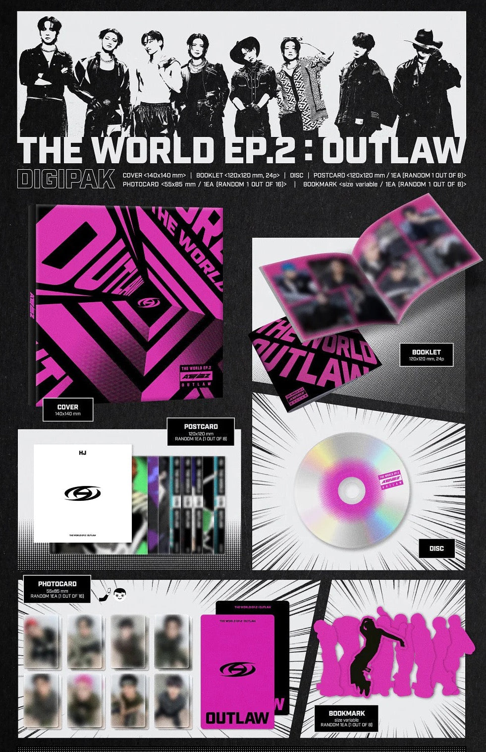 [HELLO82 EXCLUSIVE] ATEEZ - THE WORLD EP.2 OUTLAW (DIGIPACK VER.)