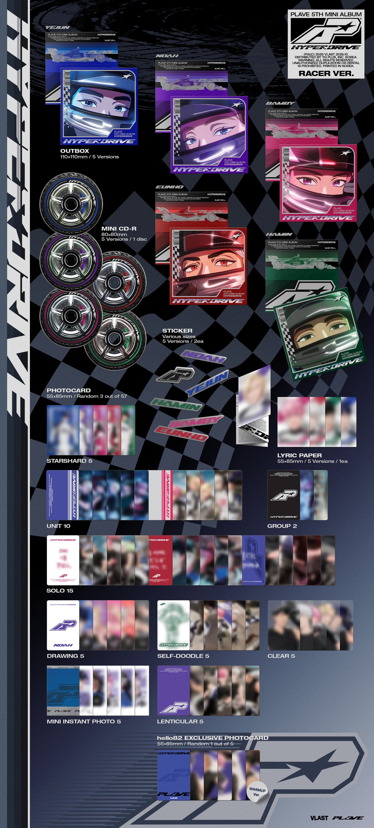 (PRE-ORDER) [hello82] [hello82 EXCLUSIVE] PLAVE - HYPERDRIVE (RACER VER.) (5 VERSIONS)