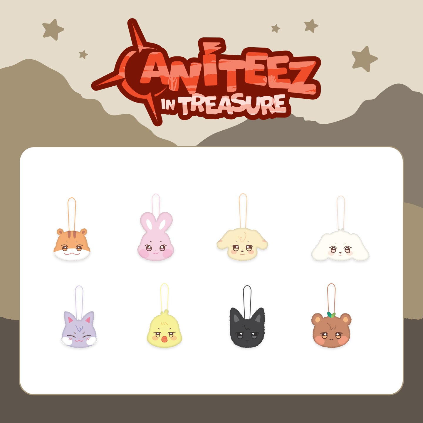 (PRE-ORDER) ATEEZ X ANITEEZ [ANITEEZ IN TREASURE] MD - 20 PLUSH NAME TAG (8 VERSIONS) - LightUpK