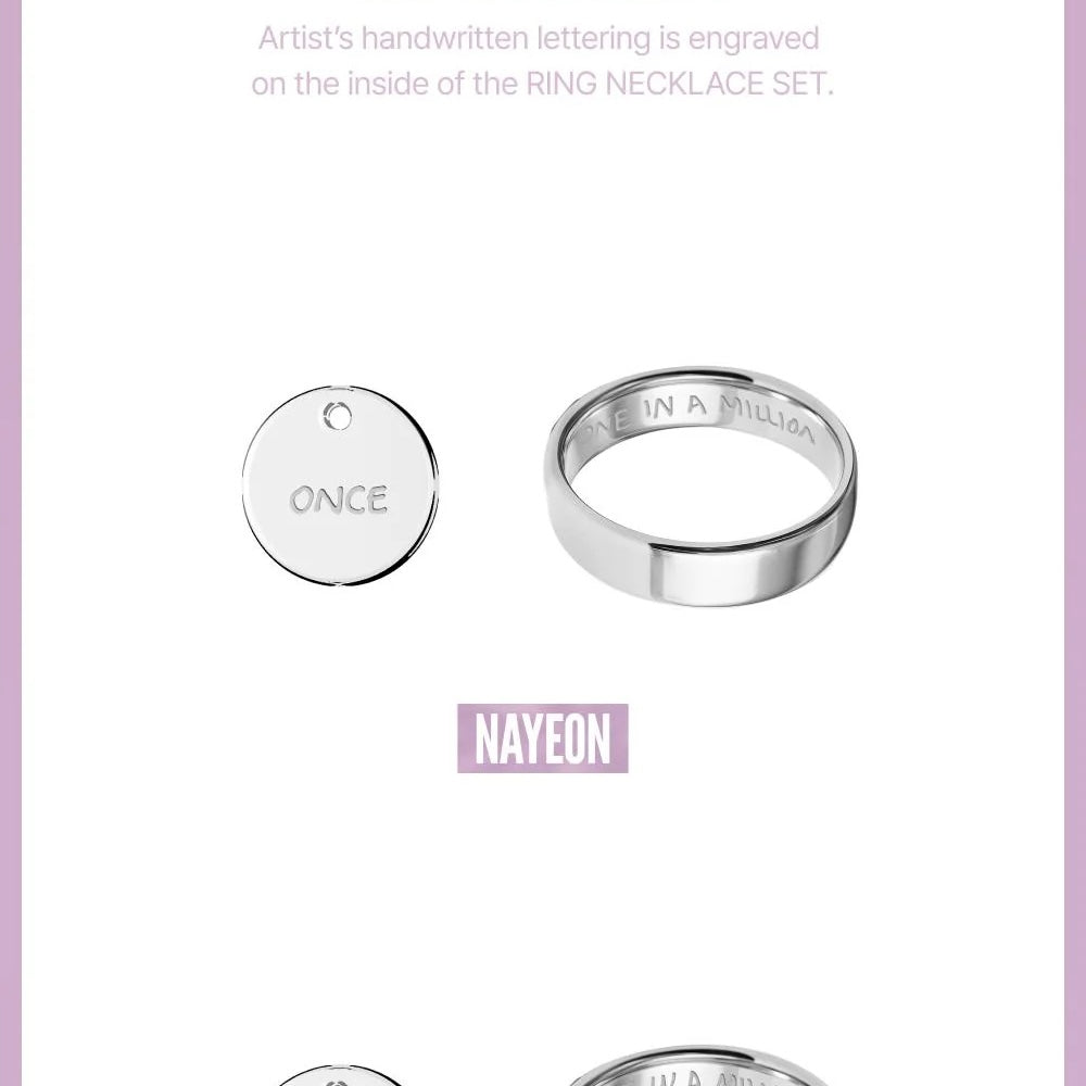 (PRE-ORDER) TWICE - TWICE <THIS IS FOR> WORLD TOUR IN INCHEON MD - RING NECKLACE SET (9 VERSIONS) - LightUpK