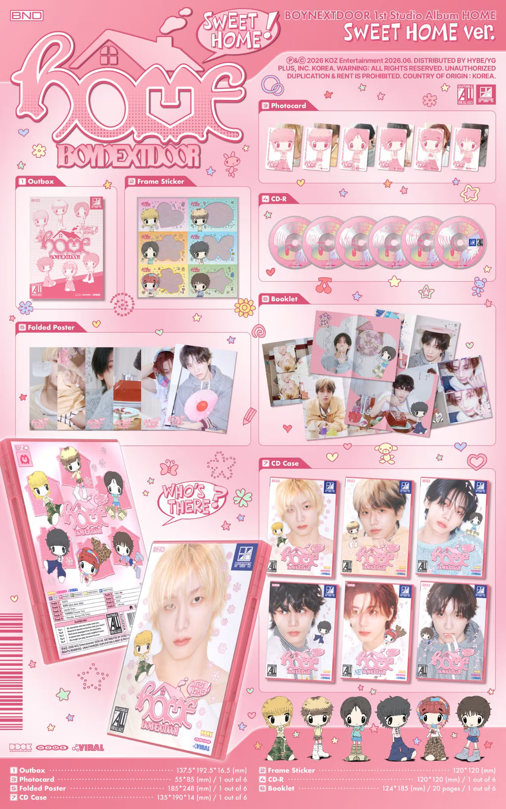 (PRE-ORDER) BOYNEXTDOOR - 1ST STUDIO ALBUM 'HOME' (SWEET HOME VER.) (6 VERSIONS) RANDOM