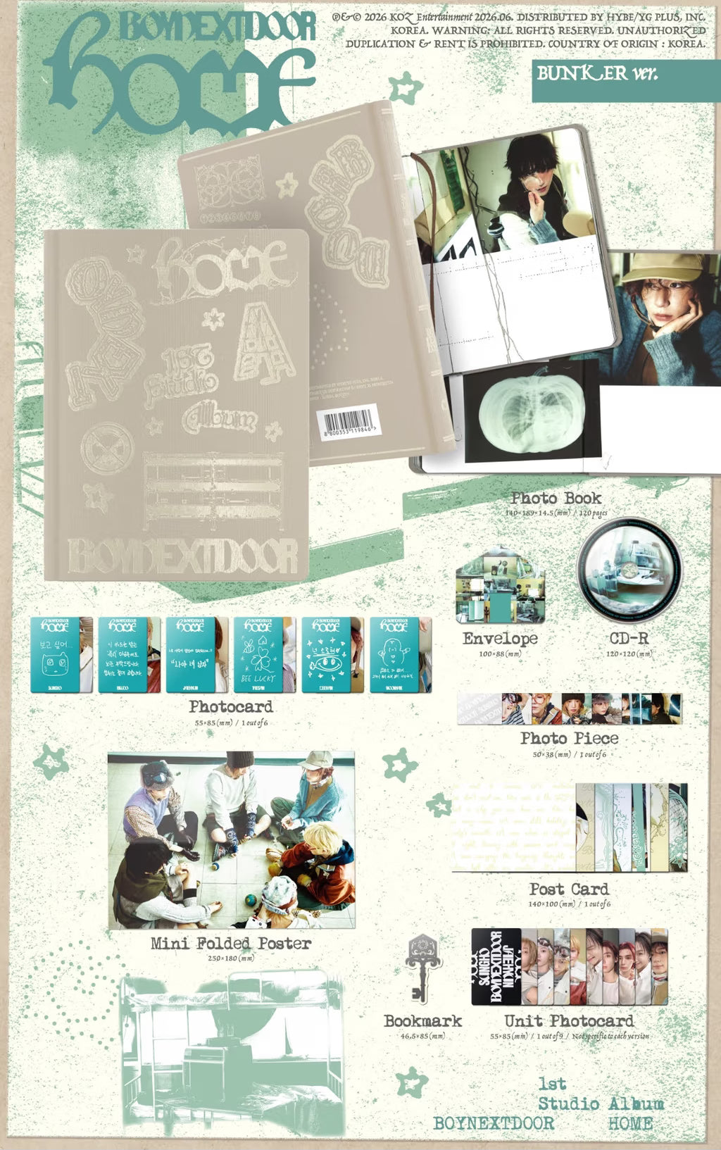 (PRE-ORDER) BOYNEXTDOOR - 1ST STUDIO ALBUM 'HOME' (3 VERSIONS) RANDOM - LightUpK