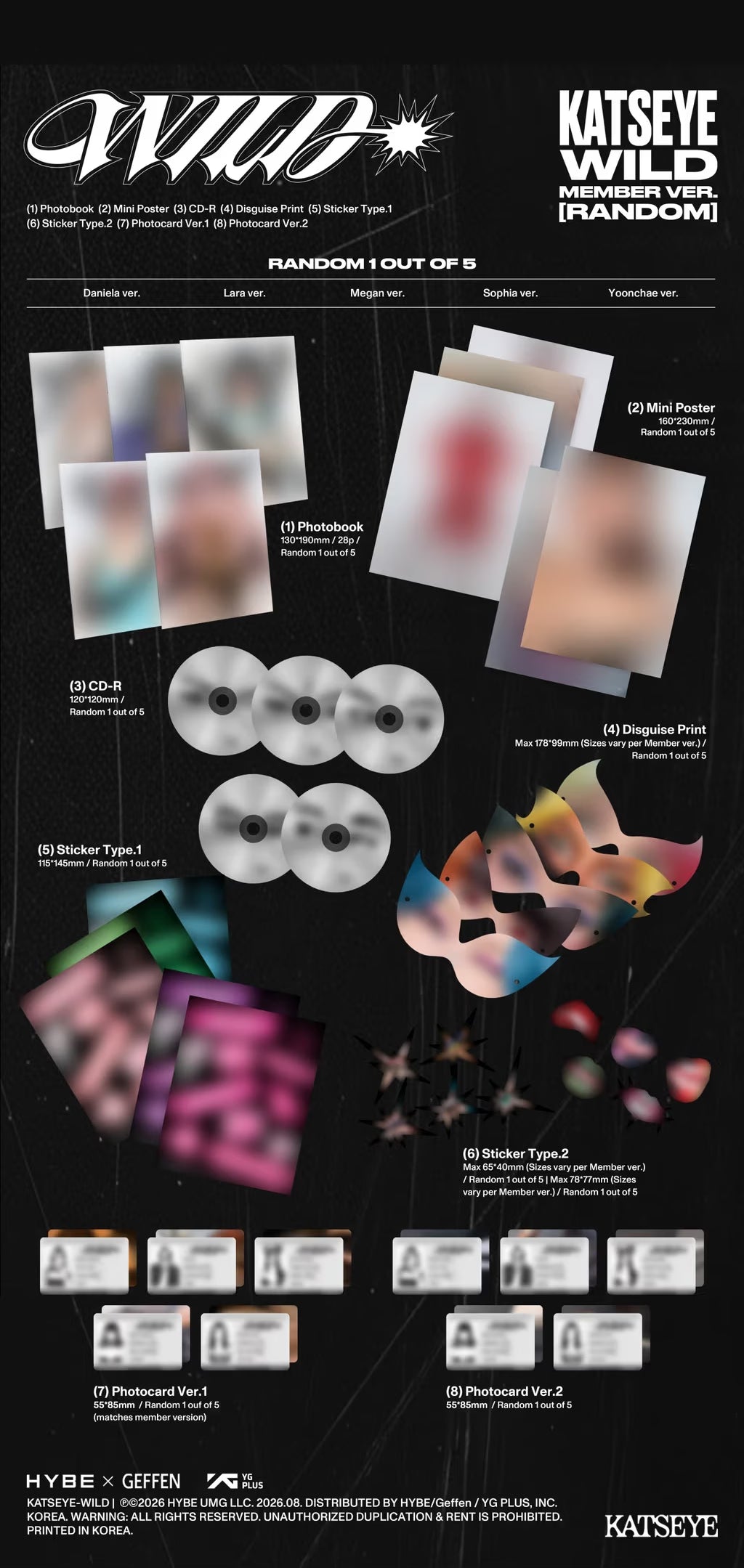 (PRE-ORDER) KATSEYE - WILD (MEMBER VER.) (5 VERSIONS) RANDOM
