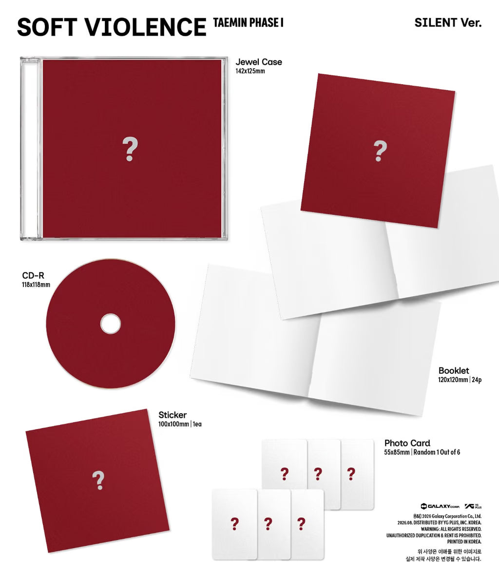 (PRE-ORDER) TAEMIN - [PHASE I : SOFT VIOLENCE] JEWEL VER. (2 VERSIONS) RANDOM