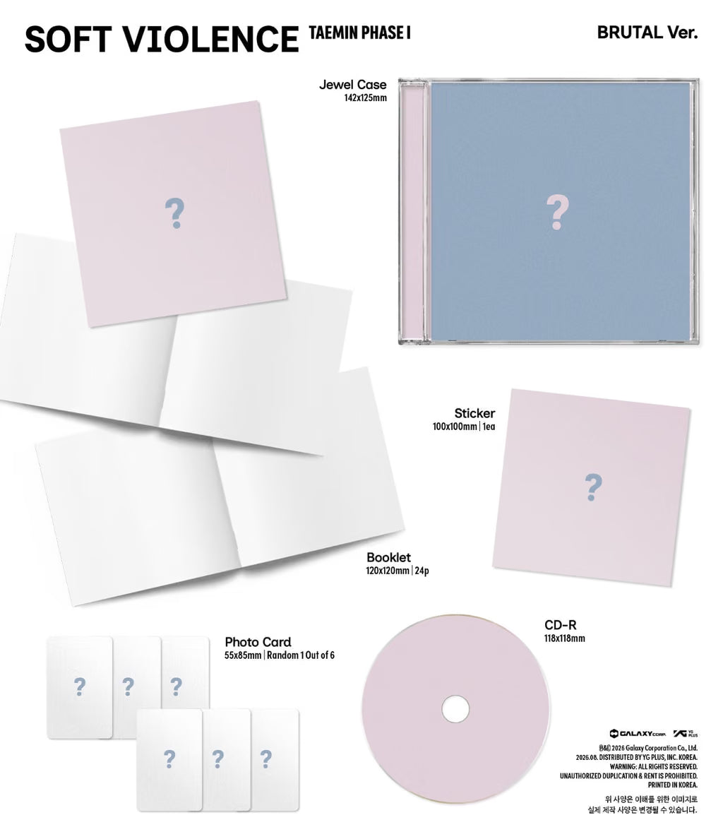 (PRE-ORDER) TAEMIN - [PHASE I : SOFT VIOLENCE] JEWEL VER. (2 VERSIONS) RANDOM