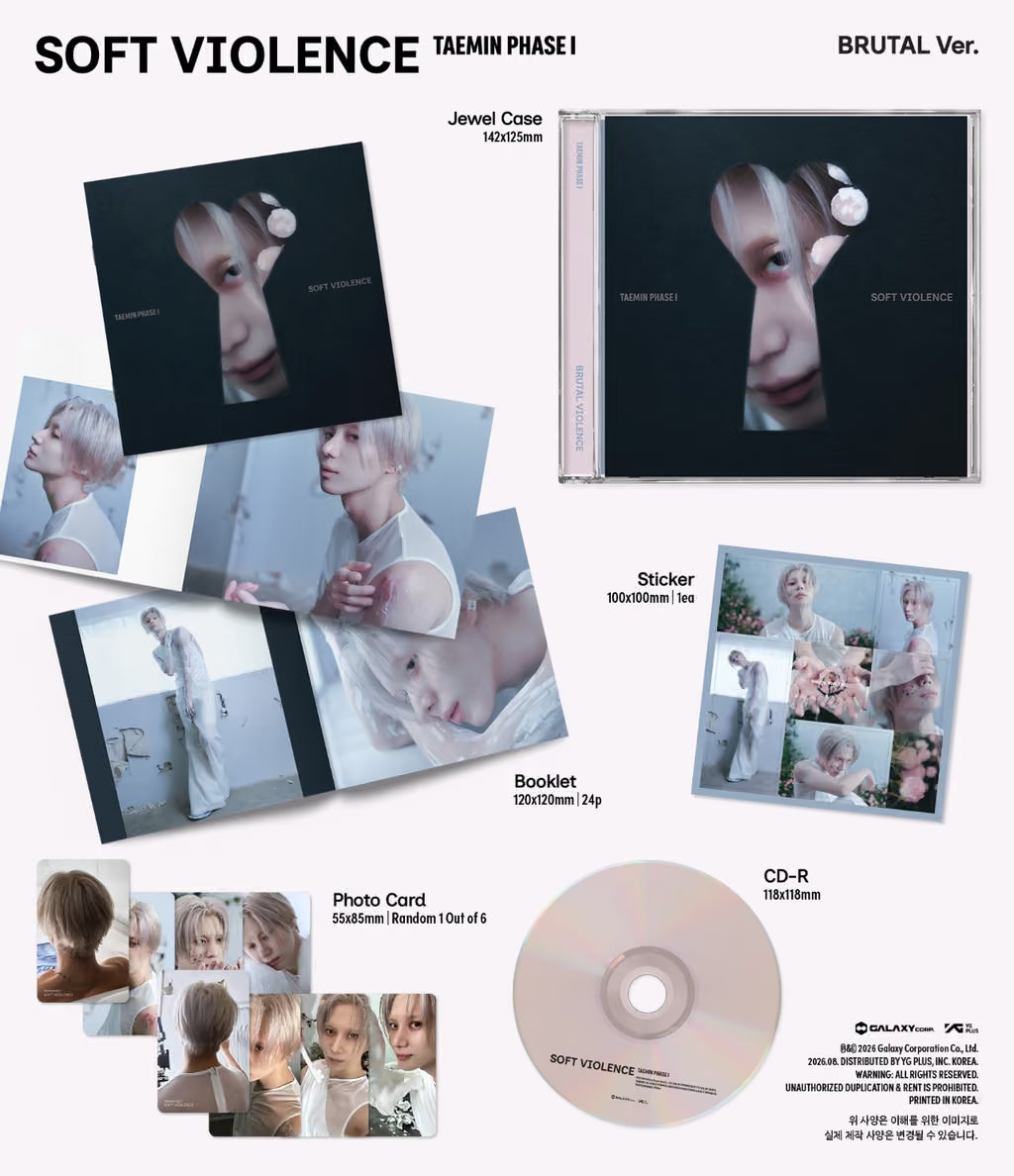 (PRE-ORDER) TAEMIN - [PHASE I : SOFT VIOLENCE] JEWEL VER. (2 VERSIONS) RANDOM