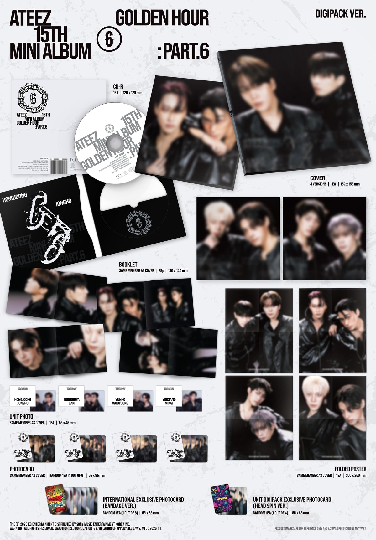 (PRE-ORDER) [hello82] [82EVENT EXCLUSIVE] ATEEZ - GOLDEN HOUR : PART.6 (DIGIPACK UNIT VER.) (4 VERSIONS) RANDOM