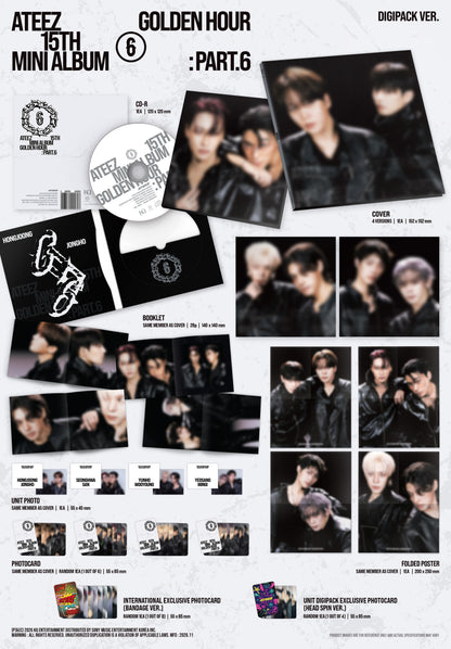 (PRE-ORDER) [hello82] [82EVENT EXCLUSIVE] ATEEZ - GOLDEN HOUR : PART.6 (DIGIPACK UNIT VER.) (4 VERSIONS) RANDOM