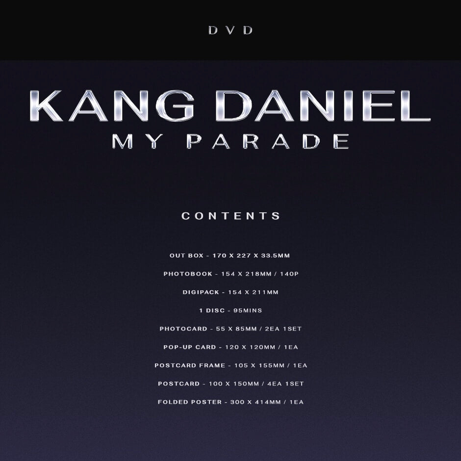 KANG DANIEL - KANG DANIEL [MY PARADE] DVD - LightUpK