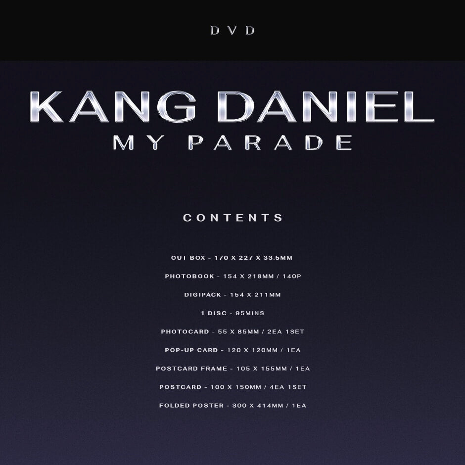 KANG DANIEL - KANG DANIEL [MY PARADE] DVD