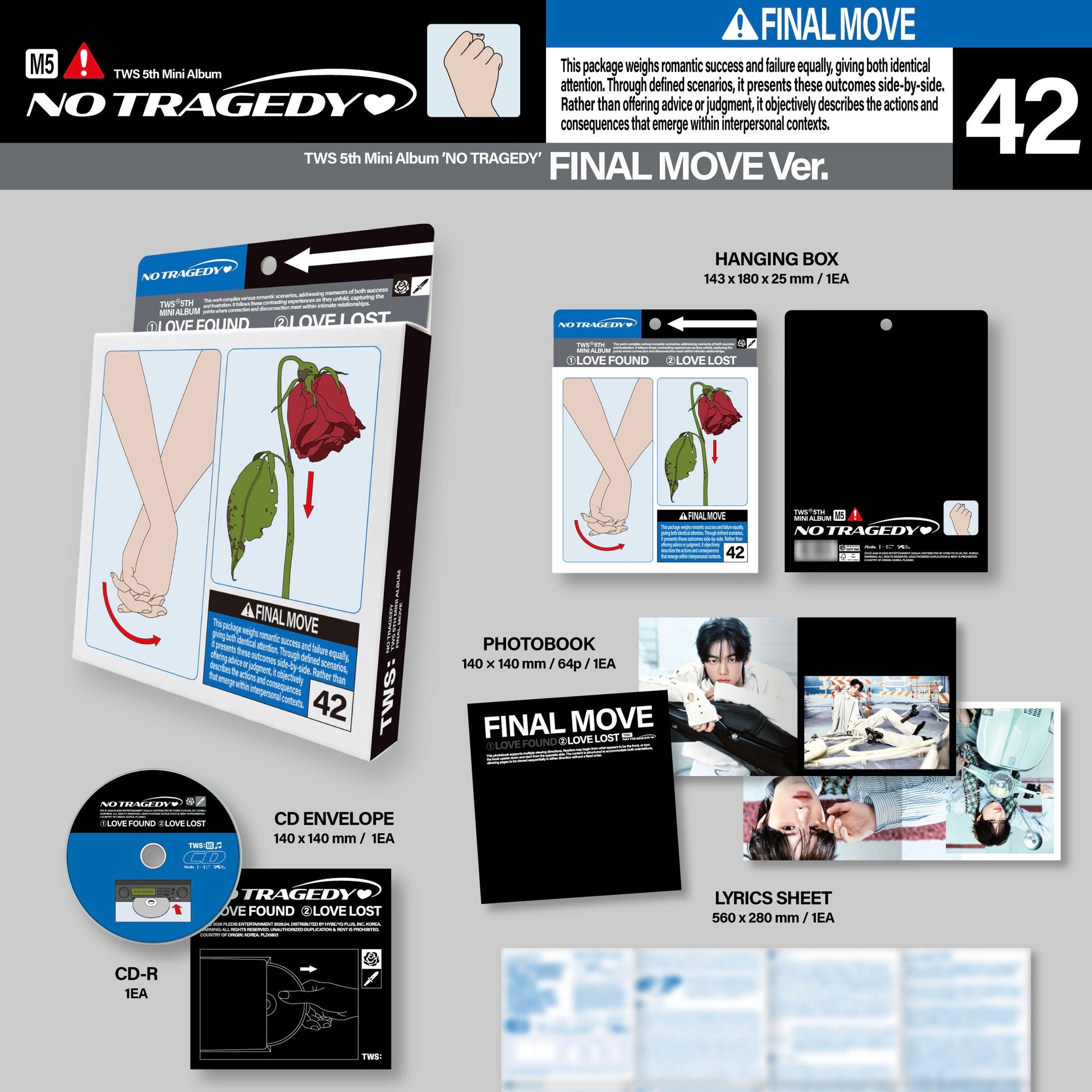 (PRE-ORDER) [HELLO82] [HELLO82 EXCLUSIVE] TWS - NO TRAGEDY (2 VERSIONS) - LightUpK