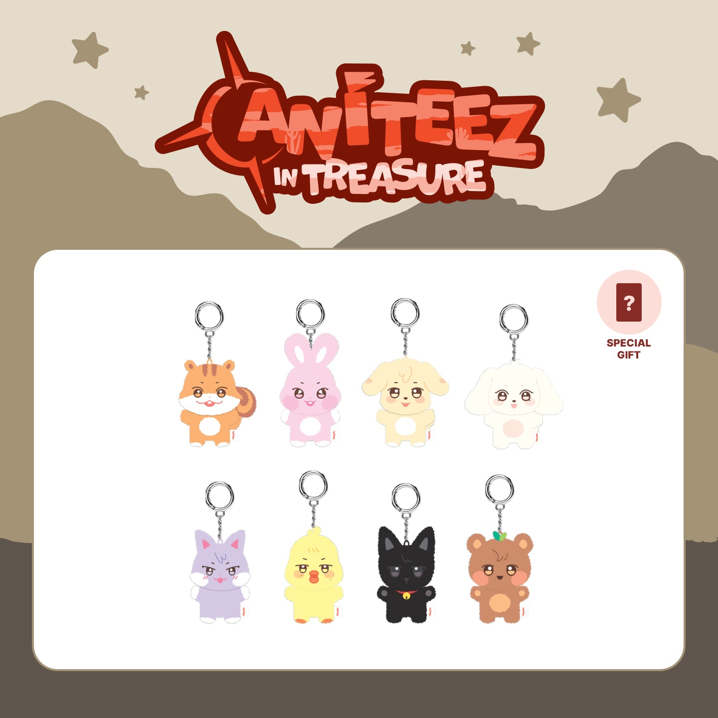(PRE-ORDER) ATEEZ X ANITEEZ [ANITEEZ IN TREASURE] MD - 23 MINI PLUSH (8 VERSIONS) - LightUpK