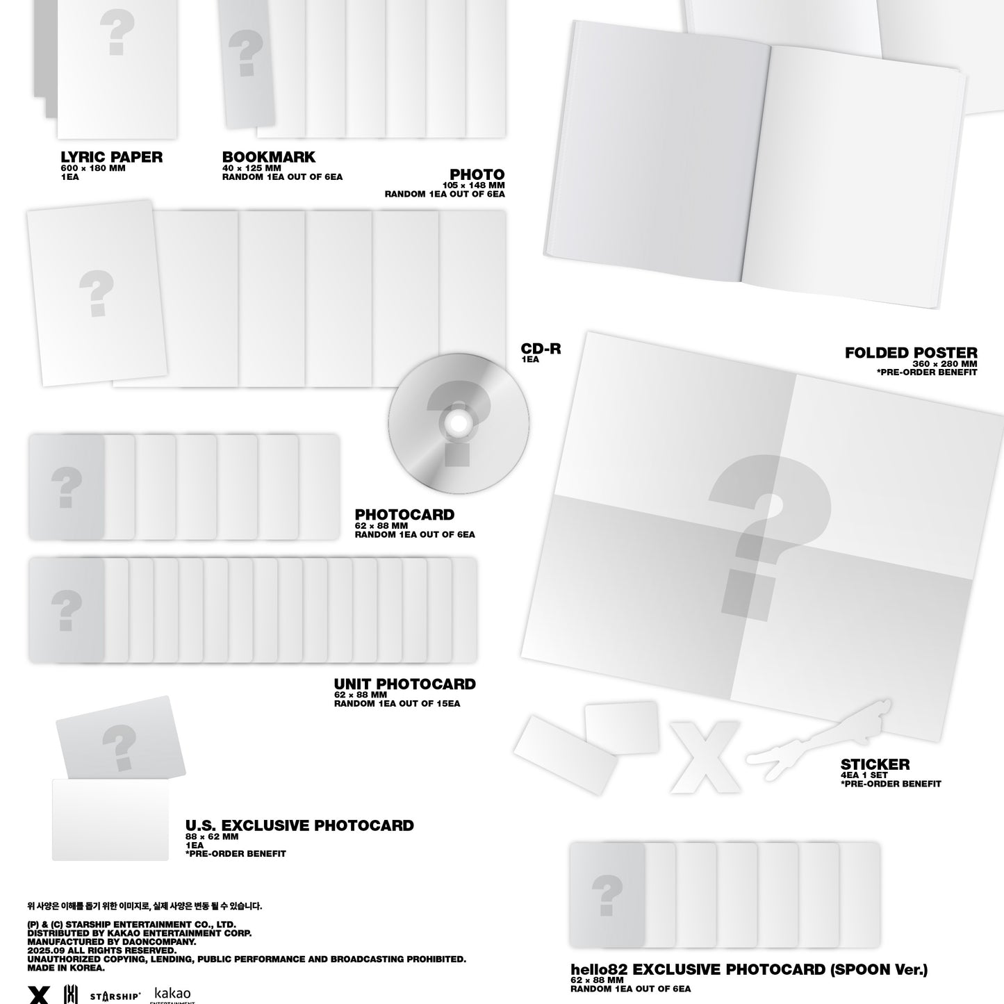 (PRE-ORDER) [HELLO82] [HELLO82 EXCLUSIVE] MONSTA X - THE X (4 VERSIONS) - LightUpK