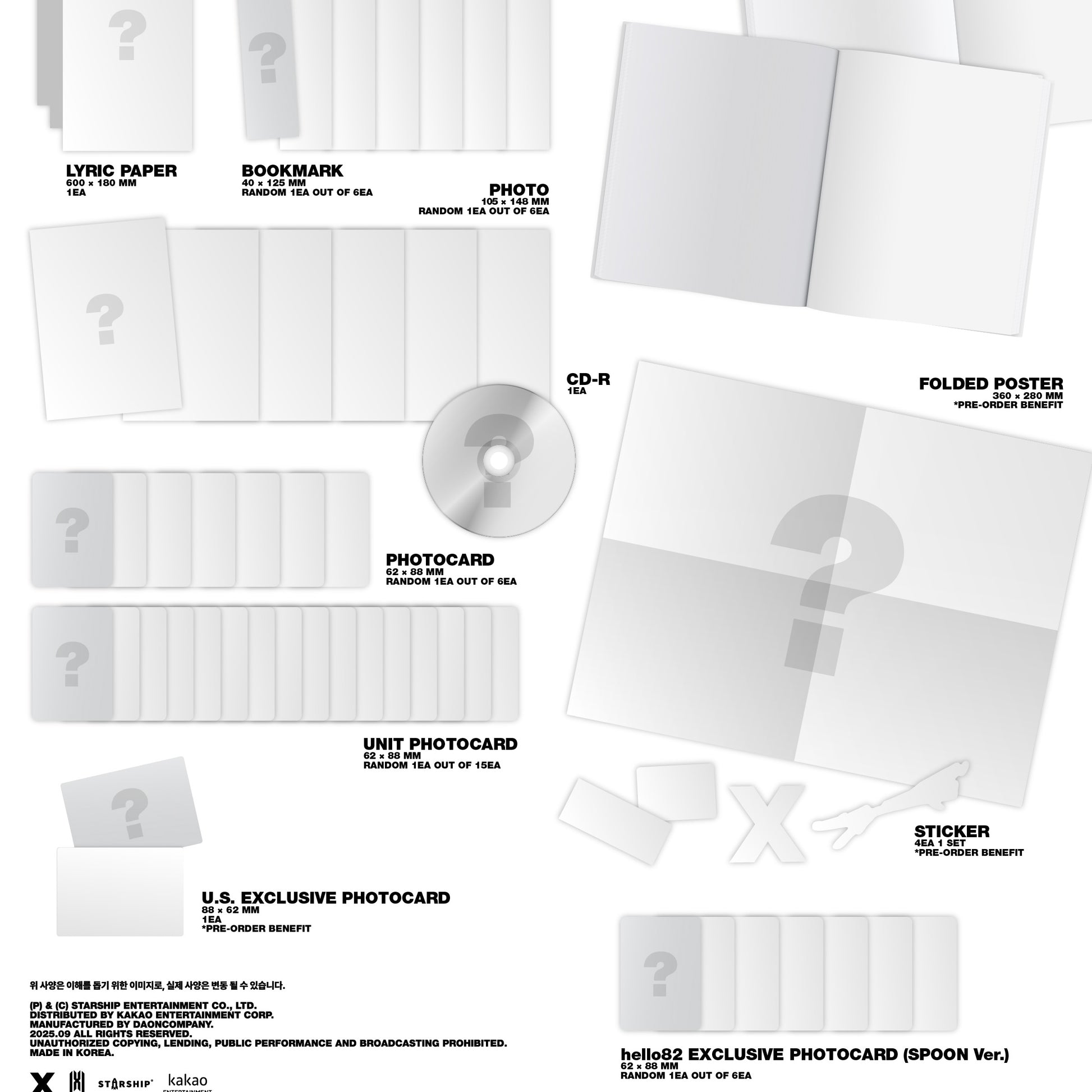 (PRE-ORDER) [HELLO82] [HELLO82 EXCLUSIVE] MONSTA X - THE X (4 VERSIONS) - LightUpK