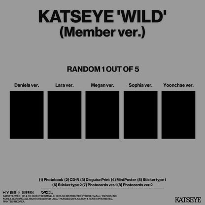 (PRE-ORDER) KATSEYE - WILD (MEMBER VER.) (5 VERSIONS) RANDOM - LightUpK