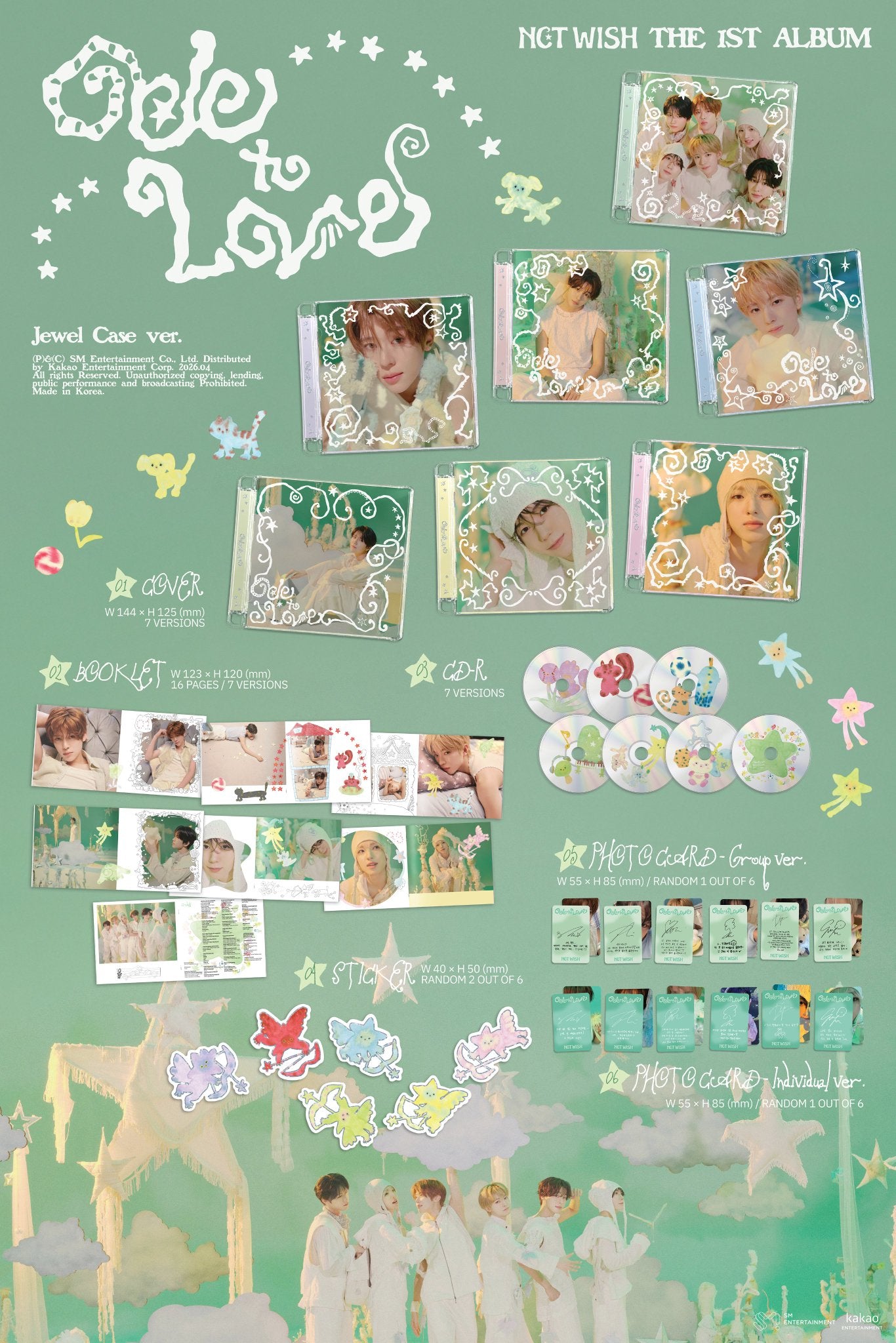 (PRE-ORDER) NCT WISH - 1ST ALBUM [ODE TO LOVE] (JEWEL CASE VER.) (6 VERSIONS) RANDOM - LightUpK