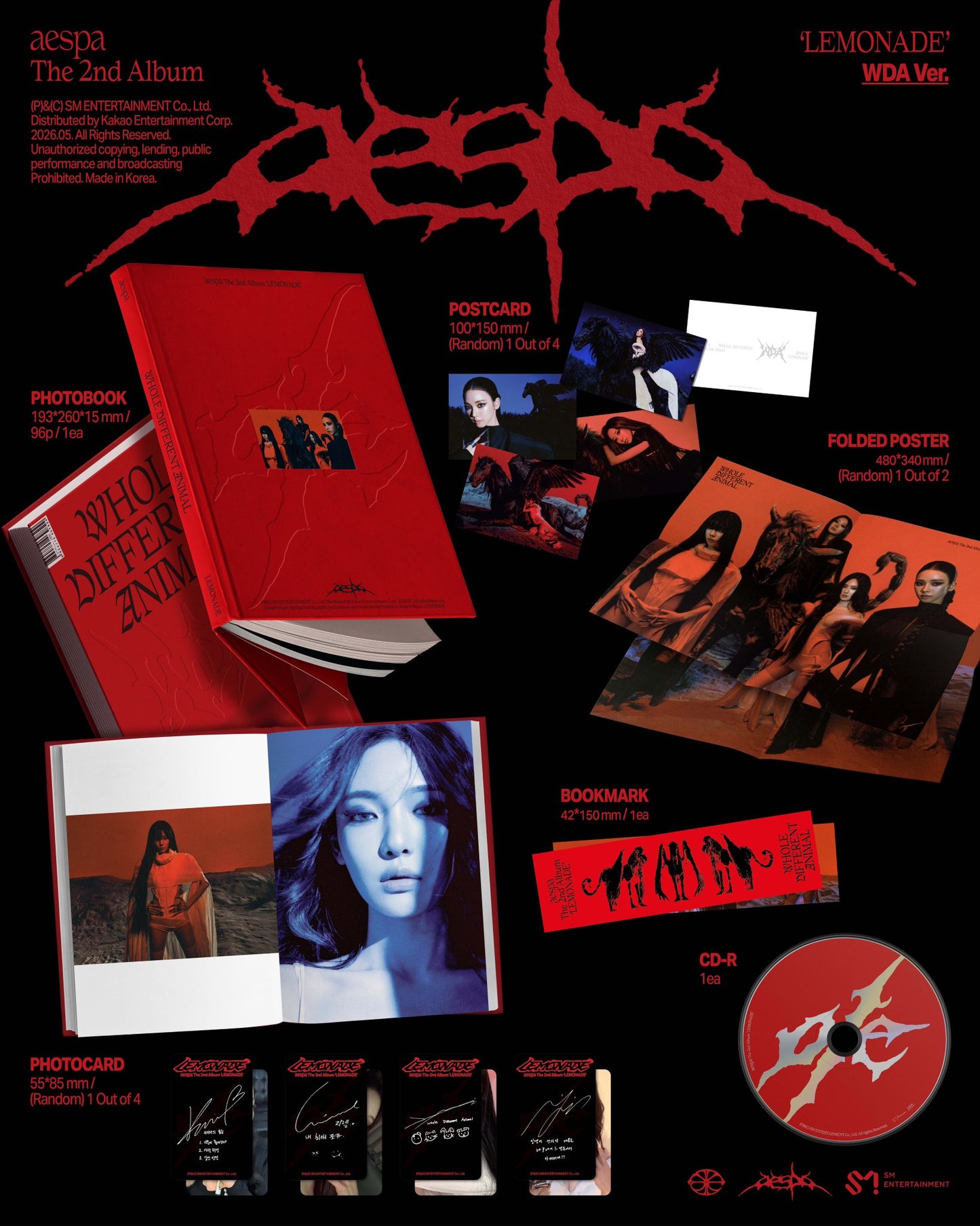 (PRE-ORDER) AESPA - 2ND ALBUM [LEMONADE] (WDA VER.) - LightUpK