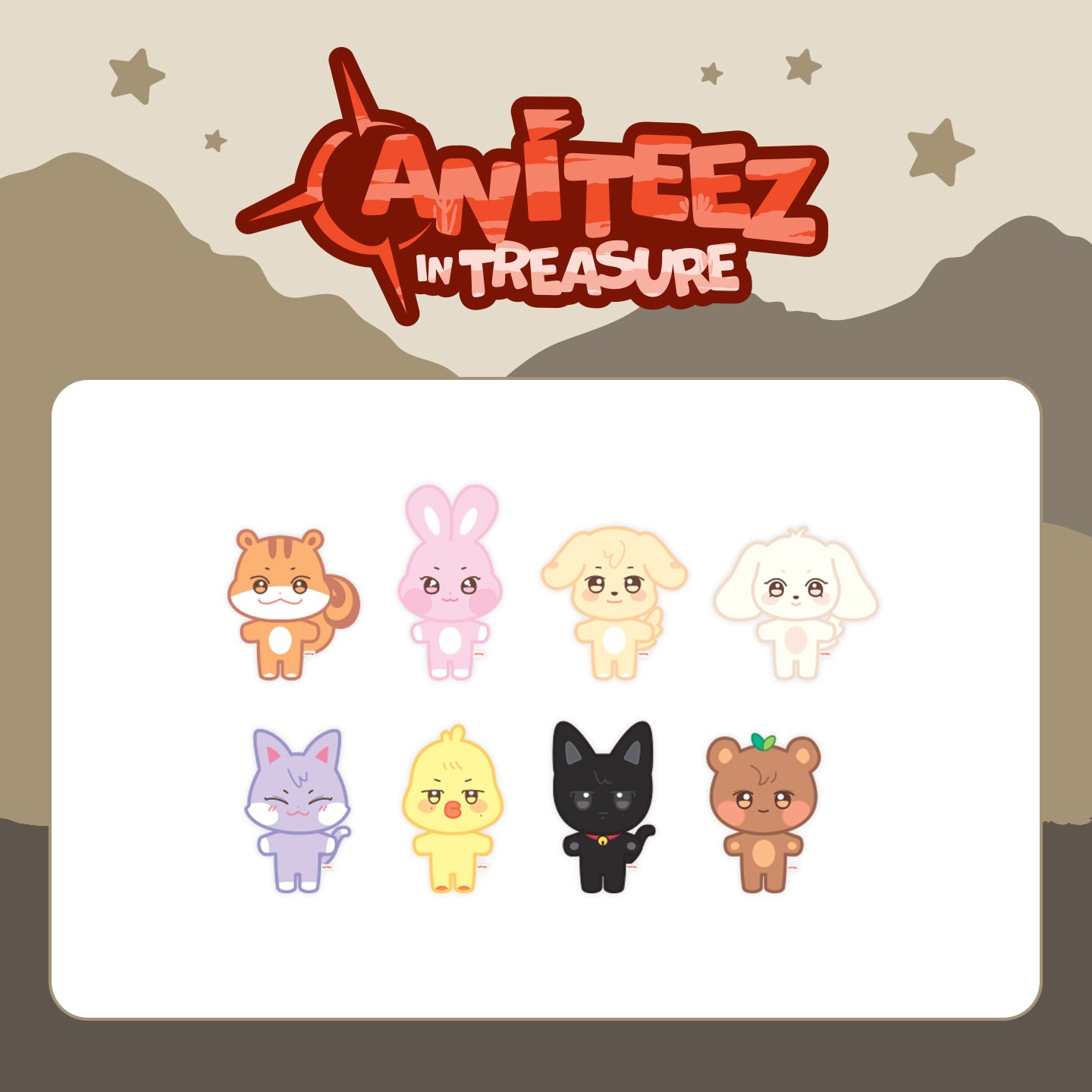 (PRE-ORDER) ATEEZ X ANITEEZ [ANITEEZ IN TREASURE] MD - 27 PLUSH DOLL (8 VERSIONS) - LightUpK