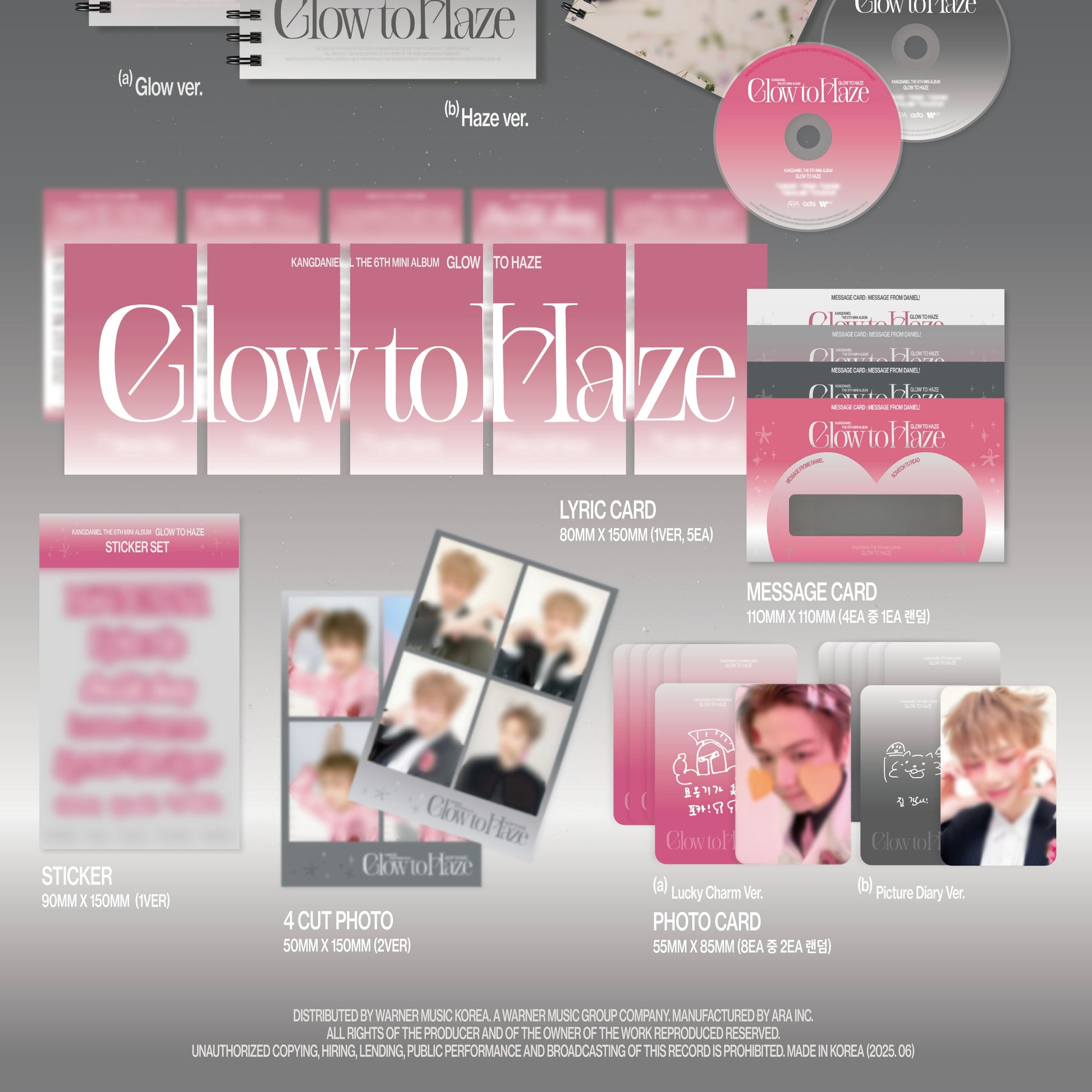 KANG DANIEL - 6TH MINI ALBUM [GLOW TO HAZE] [PHOTO BOOK VER.] (2 VERSIONS) - LightUpK
