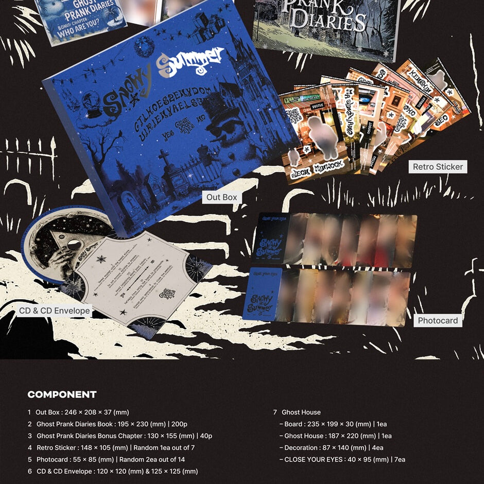 CLOSE YOUR EYES - 2ND MINI ALBUM [SNOWY SUMMER] GHOST BOARD VER. - LightUpK
