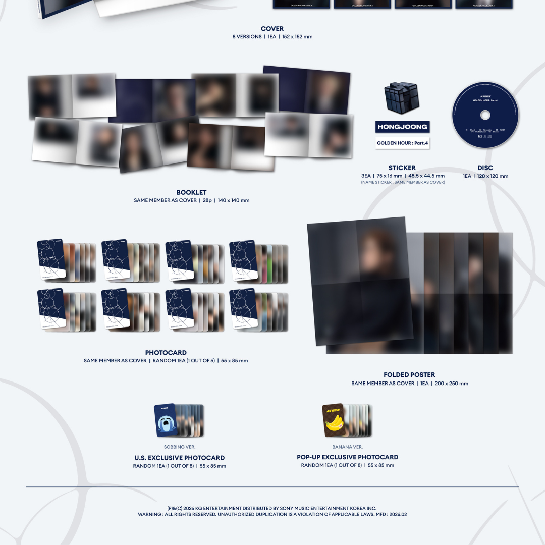 (PRE-ORDER) [HELLO82] [POP-UP EXCLUSIVE] ATEEZ - GOLDEN HOUR : PART.4 MEMBER DIGIPACK (8 VERSIONS) RANDOM
