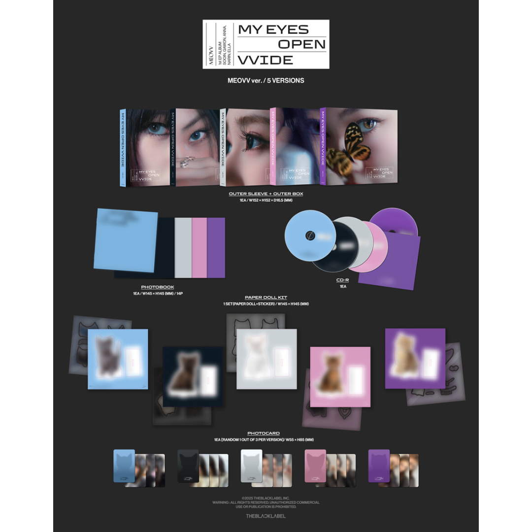 (PRE-ORDER) MEOVV - 1ST EP ALBUM [MY EYES OPEN VVIDE] (MEOVV VER.) (5 VERSIONS) RANDOM - LightUpK