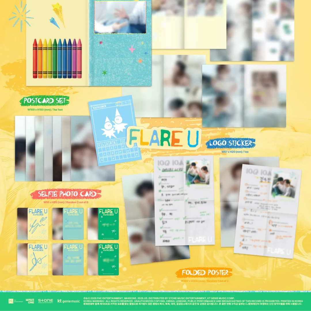 (PRE-ORDER) FLARE U - 1ST MINI ALBUM [YOUTH ERROR] CRAYON VER. - LightUpK