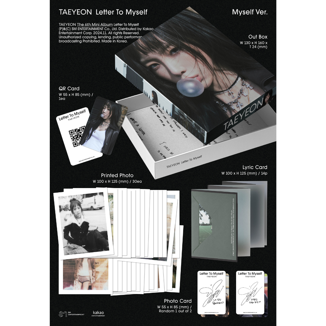 (PRE-ORDER) TAEYEON - 6TH MINI ALBUM [LETTER TO MYSELF] (MYSELF VER.) (NEMO VER.)