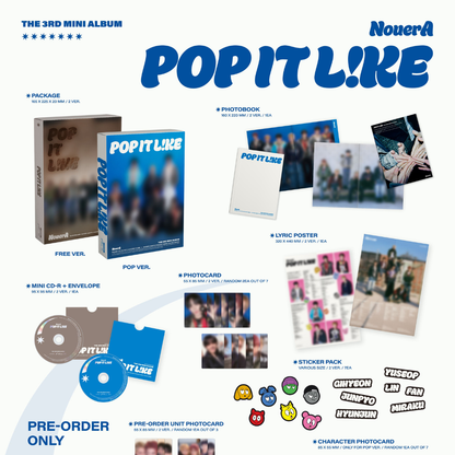 (PRE-ORDER) NOUERA - 3RD MINI ALBUM [POP IT LIKE] (2 VERSIONS) RANDOM - LightUpK