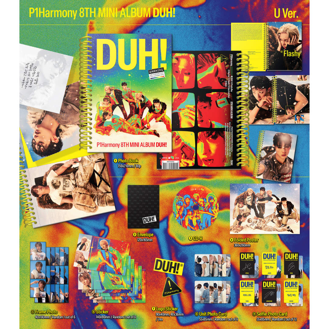 (PRE-ORDER) P1HARMONY - 8TH MINI ALBUM [DUH!] (2 VERSIONS) RANDOM - LightUpK
