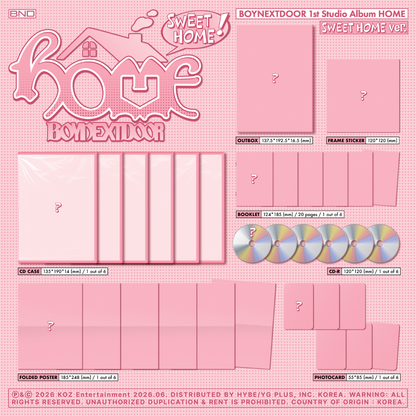 (PRE-ORDER) BOYNEXTDOOR - 1ST STUDIO ALBUM 'HOME' (SWEET HOME VER.) (6 VERSIONS) RANDOM - LightUpK