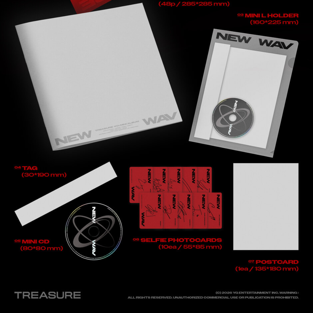 (PRE-ORDER) TREASURE - 4TH MINI ALBUM [NEW WAV] (2 VERSIONS) RANDOM - LightUpK