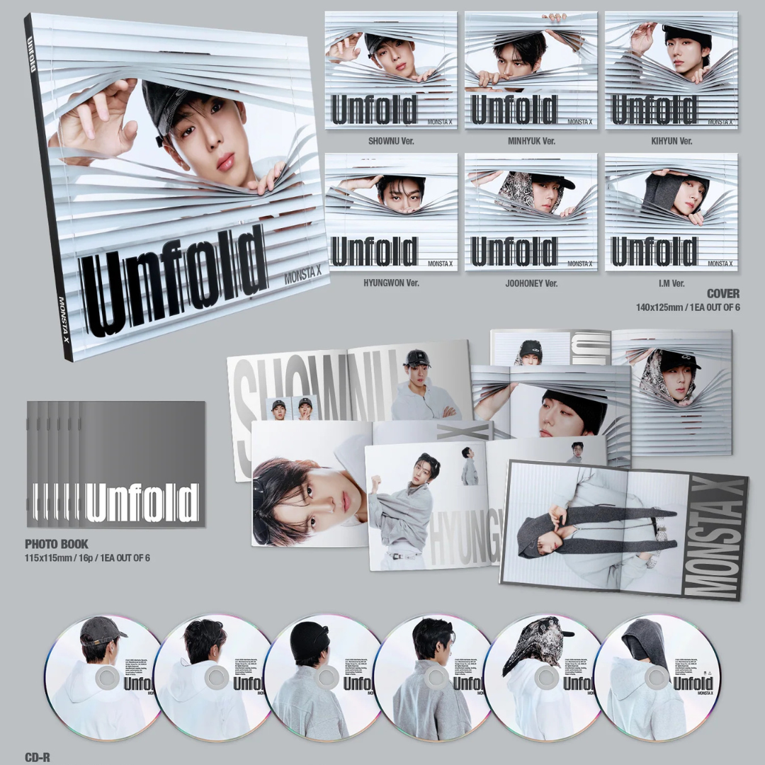 (PRE-ORDER) [HELLO82] [POP-UP EXCLUSIVE] MONSTA X - UNFOLD (DIGIPAK VER.) (6 VERSIONS) RANDOM - LightUpK