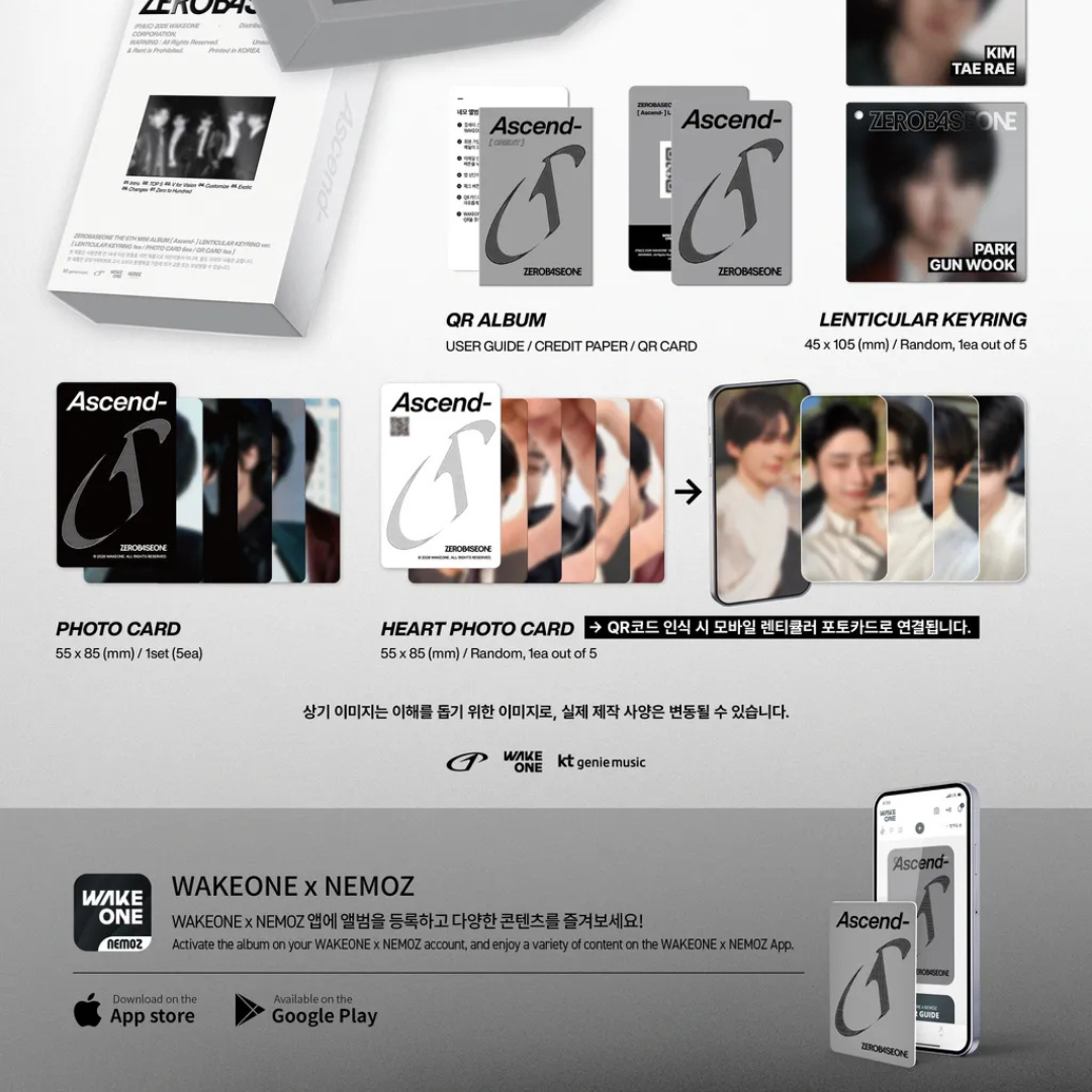 (PRE-ORDER) ZEROBASEONE - THE 6TH MINI ALBUM [ASCEND-] LENTICULAR KEYRING VER.(5 VERSIONS) RANDOM - LightUpK