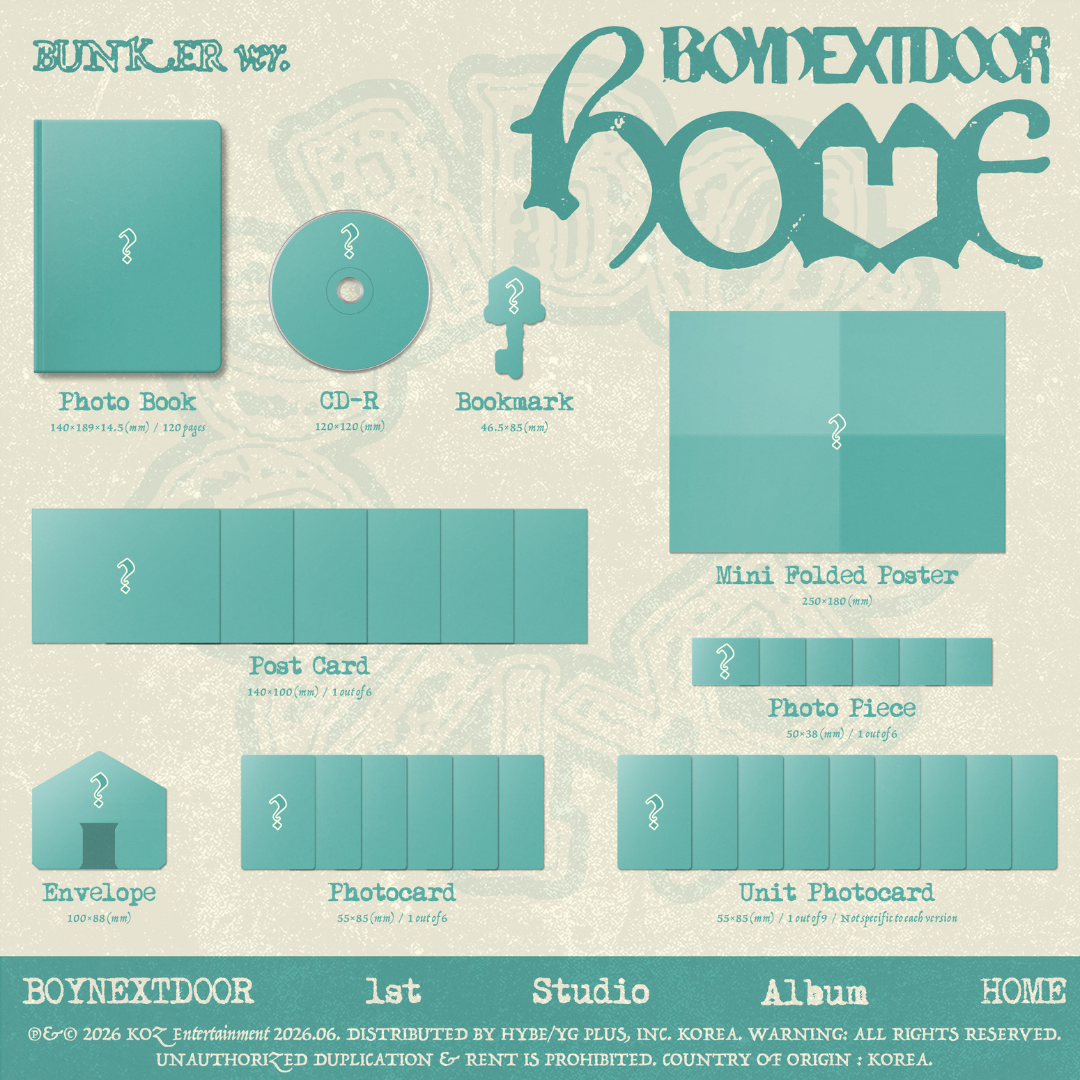(PRE-ORDER) [HELLO82] [HELLO82 EXCLUSIVE] BOYNEXTDOOR - 1st STUDIO ALBUM 'HOME' (3 VERSIONS) - LightUpK