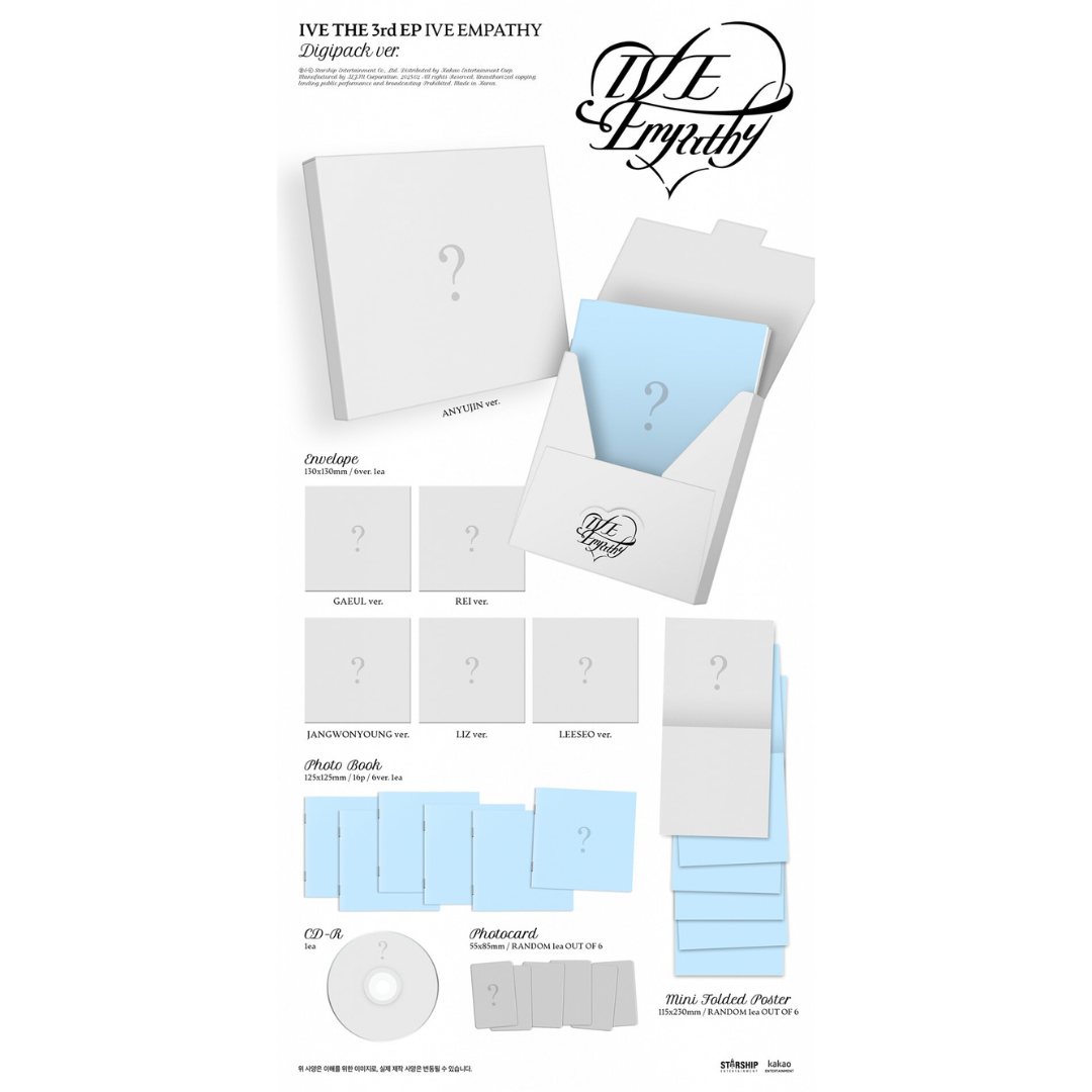 (PRE-ORDER) IVE - THE 3RD EP [IVE EMPATHY] (DIGIPACK VER.) (6 VERSIONS) RANDOM