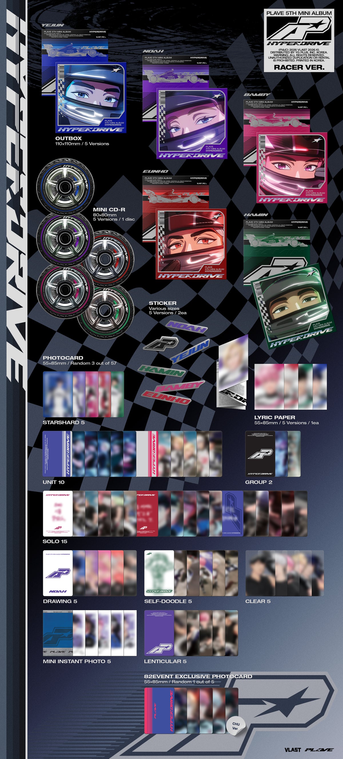 (PRE-ORDER) [hello82] [82EVENT] PLAVE - HYPERDRIVE (RACER VER.) (5 VERSIONS)