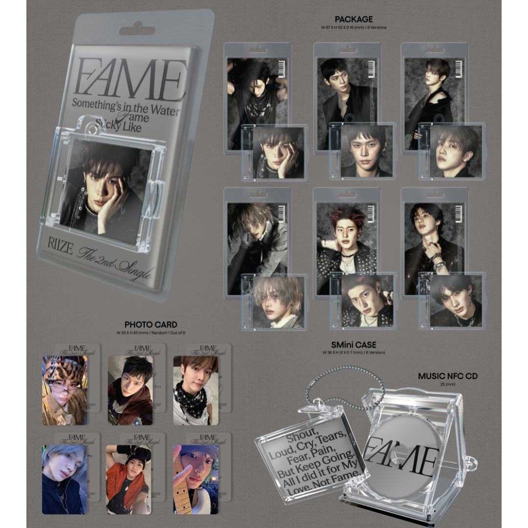 RIIZE - 2ND SINGLE [FAME] (SMINI VER.) (6 VERSIONS)