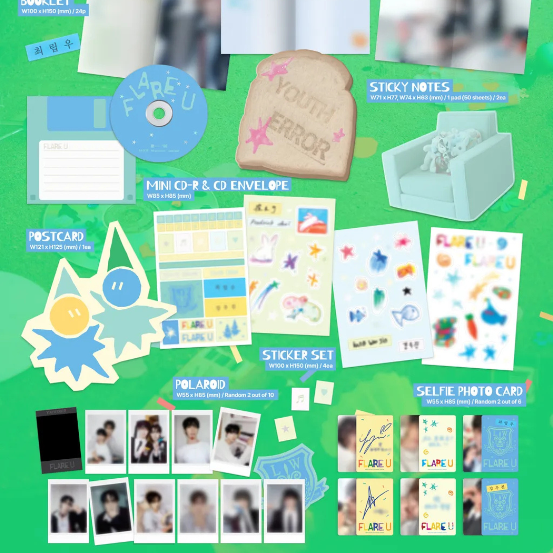 (PRE-ORDER) FLARE U - 1ST MINI ALBUM [YOUTH ERROR] STATIONERY KIT VER. - LightUpK