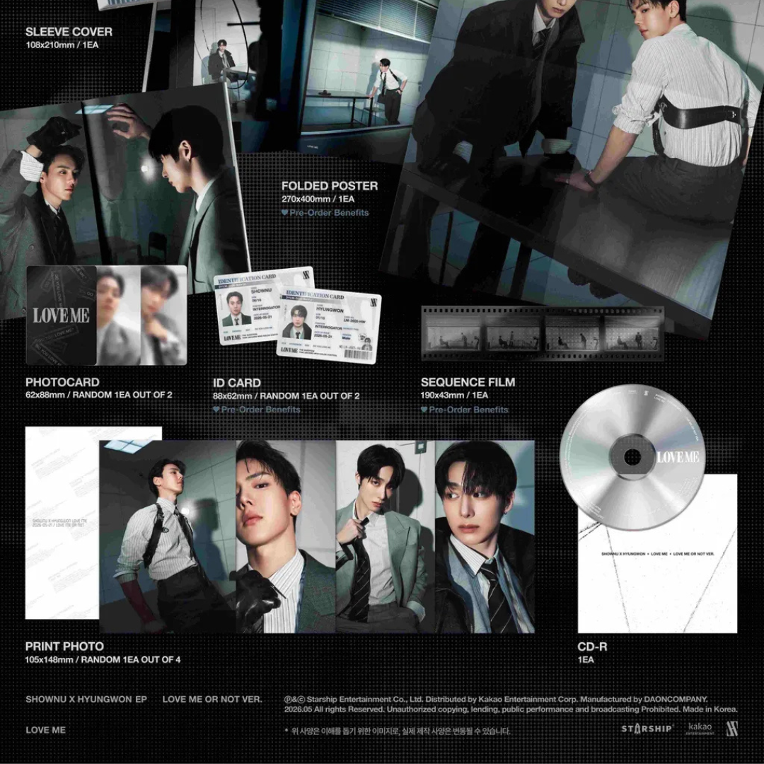 (PRE-ORDER) SHOWNU X HYUNGWON - EP [LOVE ME] (LOVE ME OR NOT VER.) - LightUpK