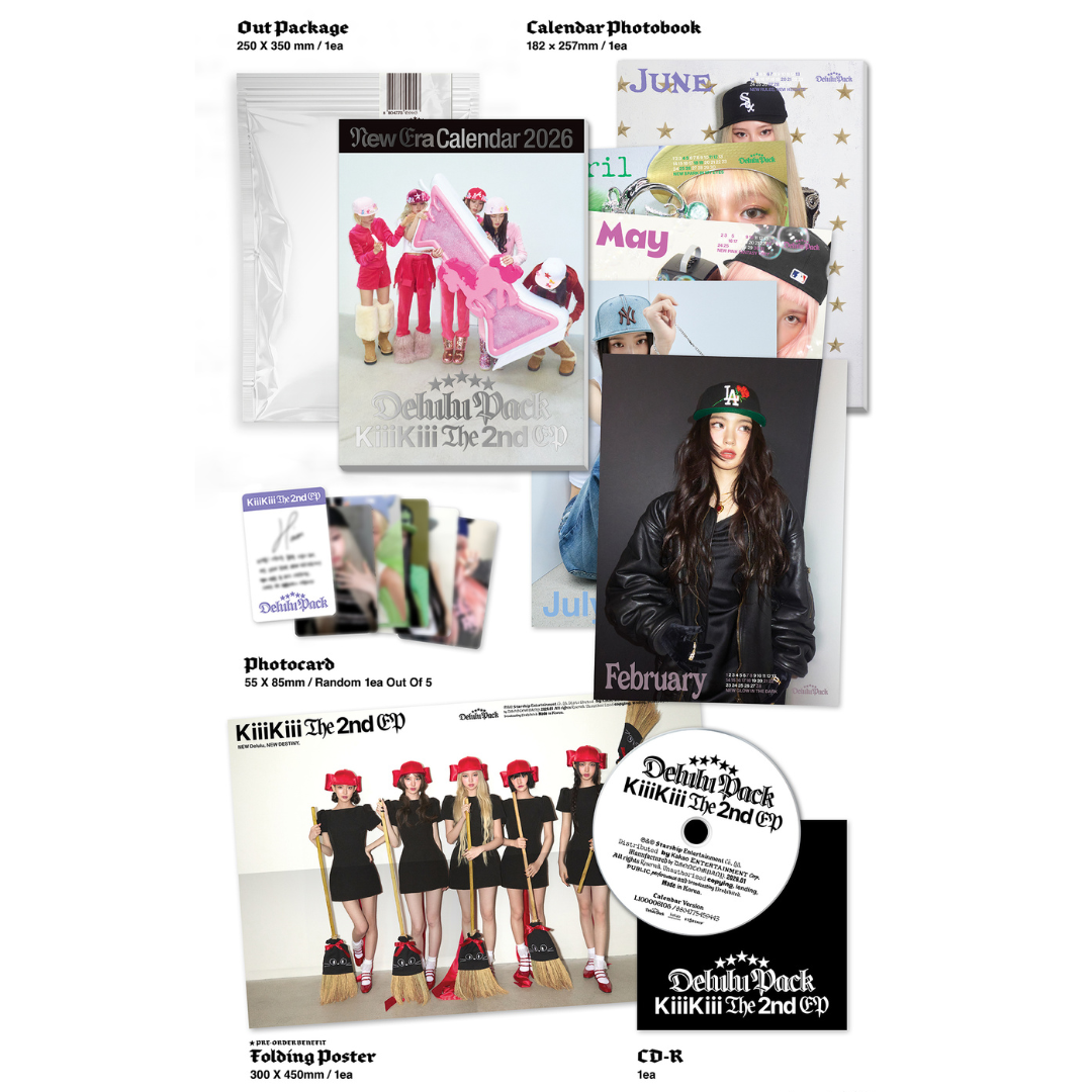 (PRE-ORDER) KIIIKIII - THE 2ND EP [DELULU PACK] CALENDAR. VERSION - LightUpK