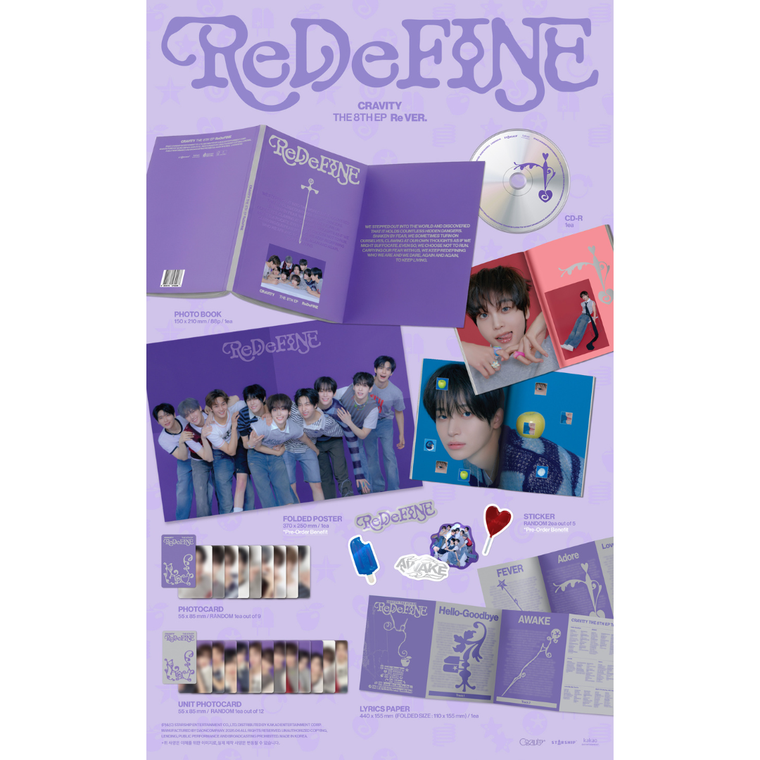 (PRE-ORDER) CRAVITY - 8TH MINI ALBUM [REDEFINE] (RE VER.) - LightUpK