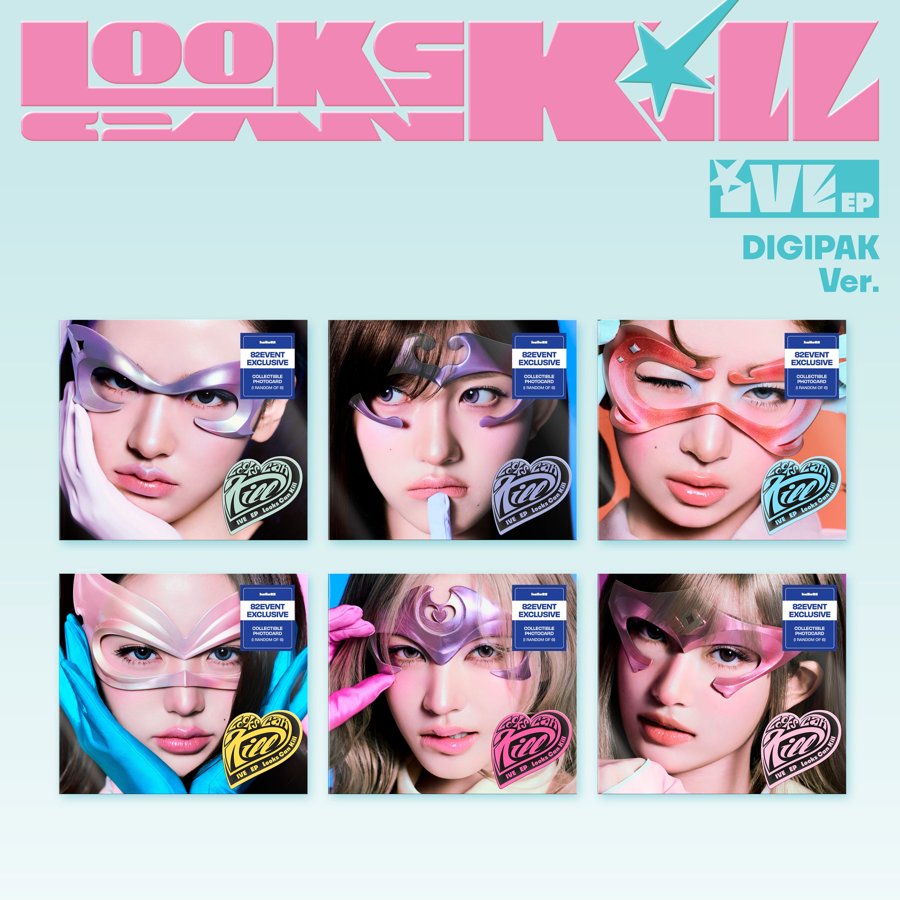 (PRE-ORDER) [hello82] [82EVENT EXCLUSIVE] IVE EP [LOOKS CAN KILL] DIGIPAK (6 VERSIONS) RANDOM - LightUpK