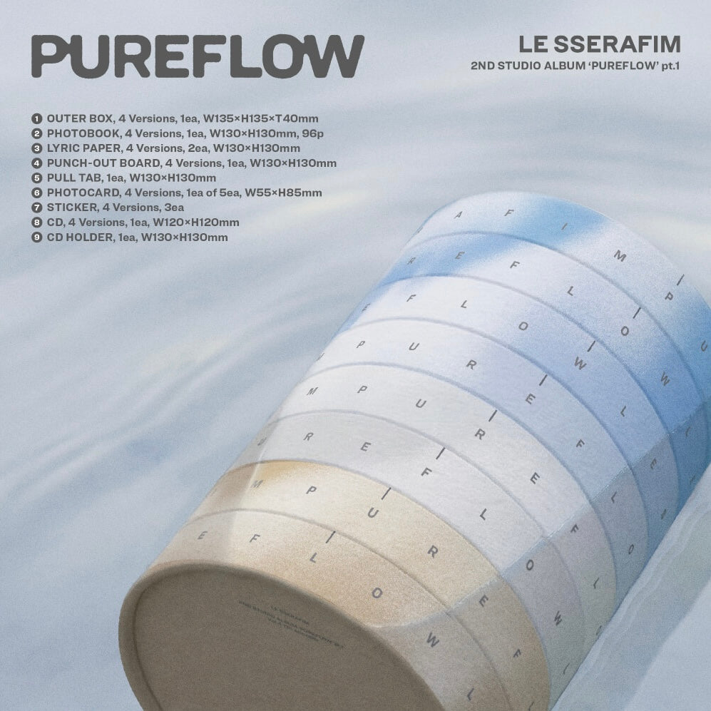 (PRE-ORDER) LE SSERAFIM - 2ND STUDIO ALBUM [PUREFLOW PT.1] (4 VERSIONS) RANDOM - LightUpK