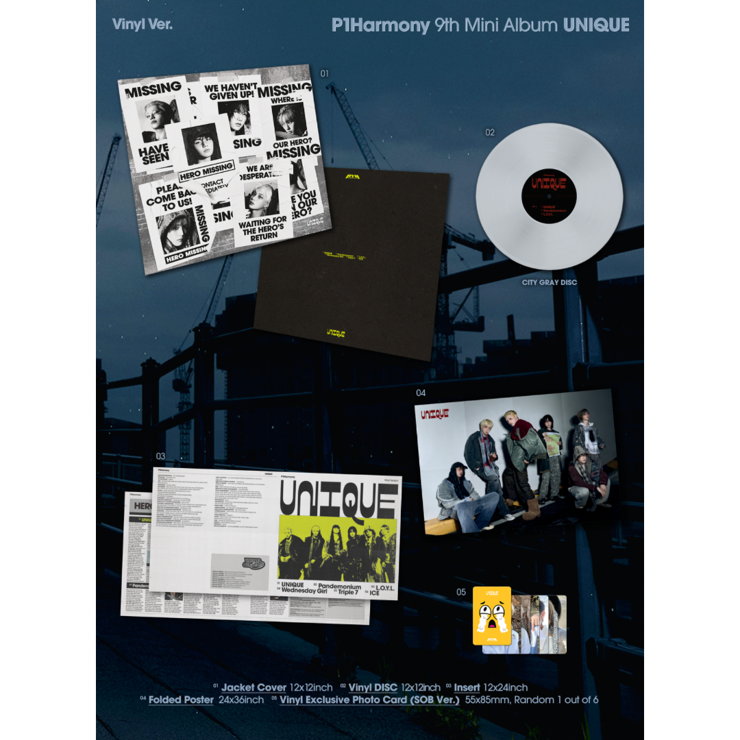 [HELLO82] P1Harmony - Unique Vinyl - Missing P1ece Exclusive - LightUpK
