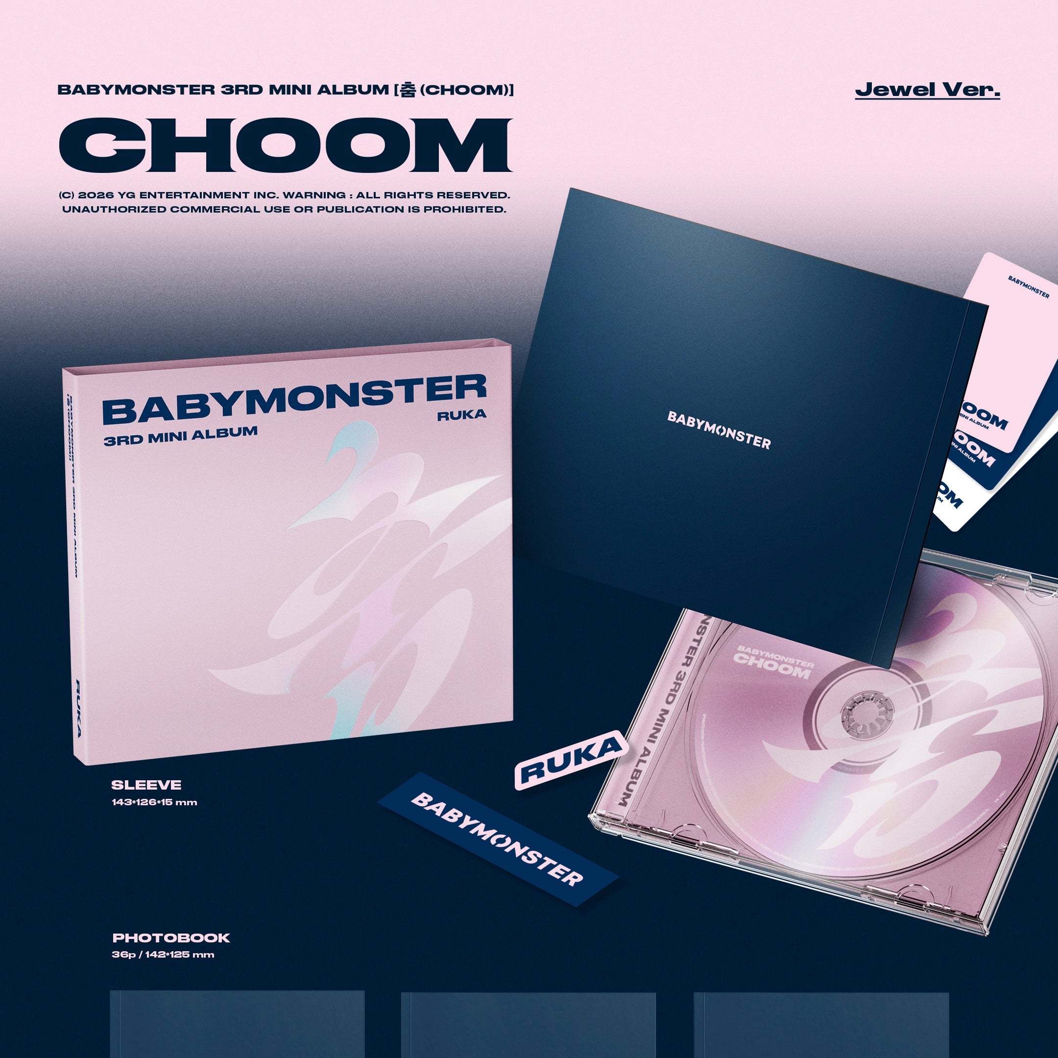(PRE-ORDER) BABYMONSTER - 3RD MINI ALBUM [CHOOM] JEWEL VER. (6 VERSIONS) - LightUpK