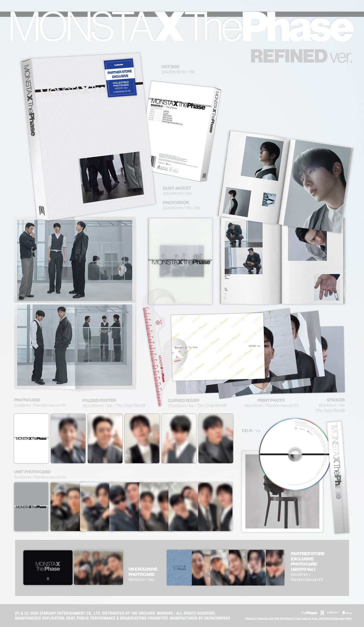 [hello82] [PARTNER STORE EXCLUSIVE] MONSTA X - THE PHASE (4 VERSIONS)