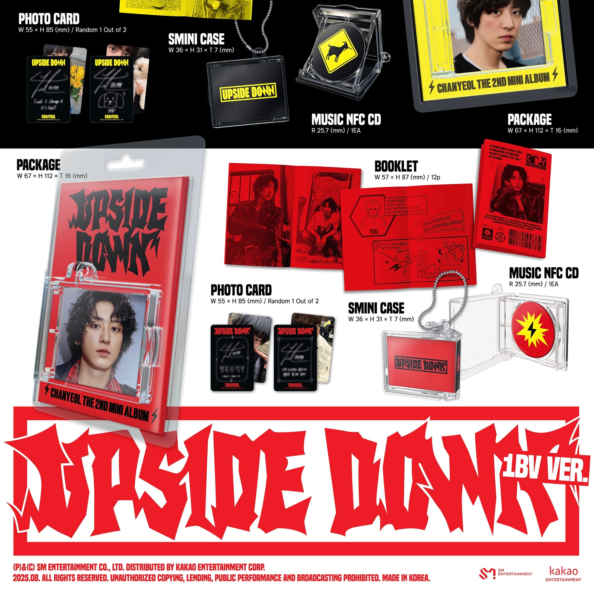 (PRE-ORDER) CHANYEOL - 2ND MINI ALBUM [UPSIDE DOWN] (SMINI VER.) (2 VERSIONS) RANDOM - LightUpK