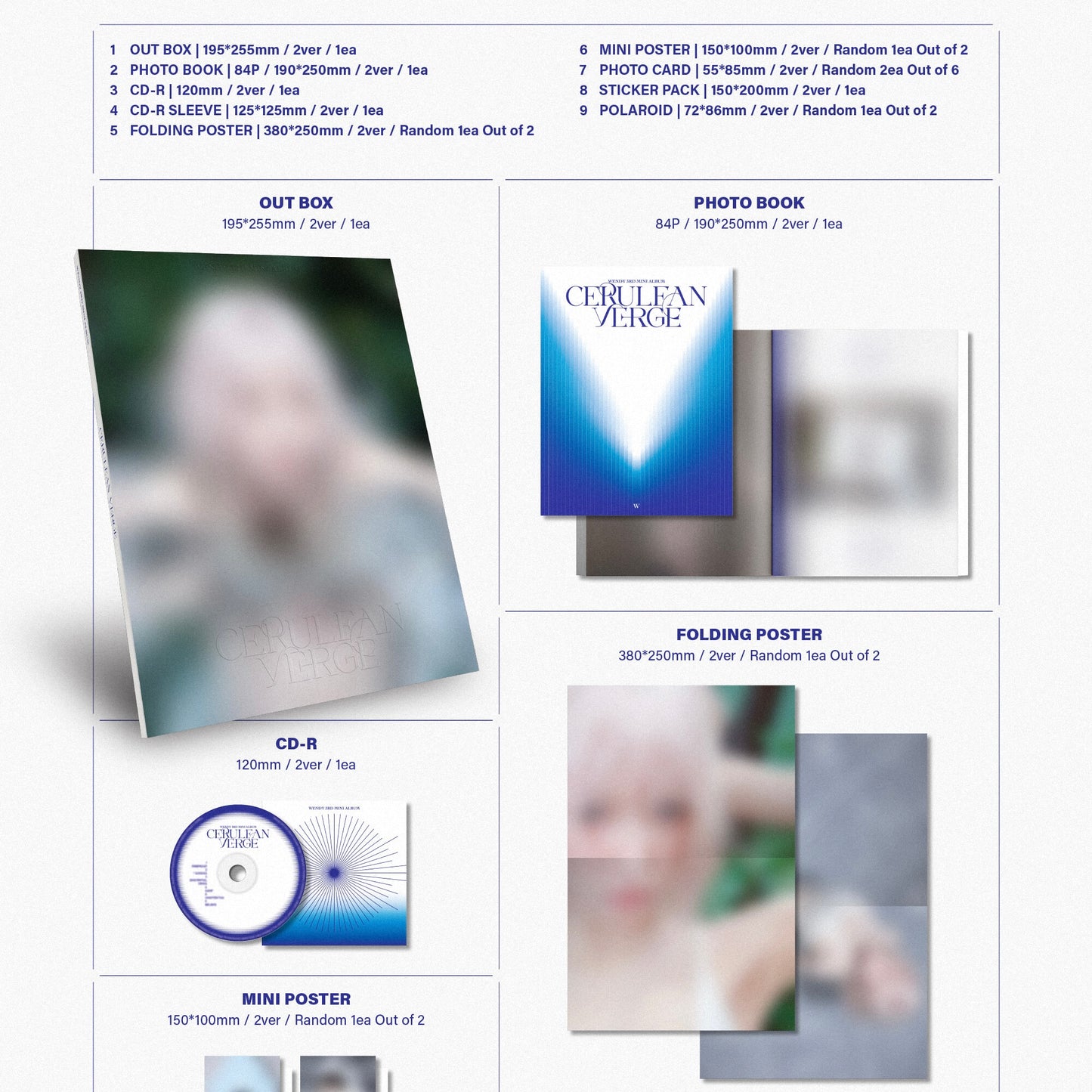 (PRE-ORDER) WENDY - 3RD MINI ALBUM [CERULEAN VERGE] PHOTOBOOK VER. (2 VERSIONS) RANDOM - LightUpK