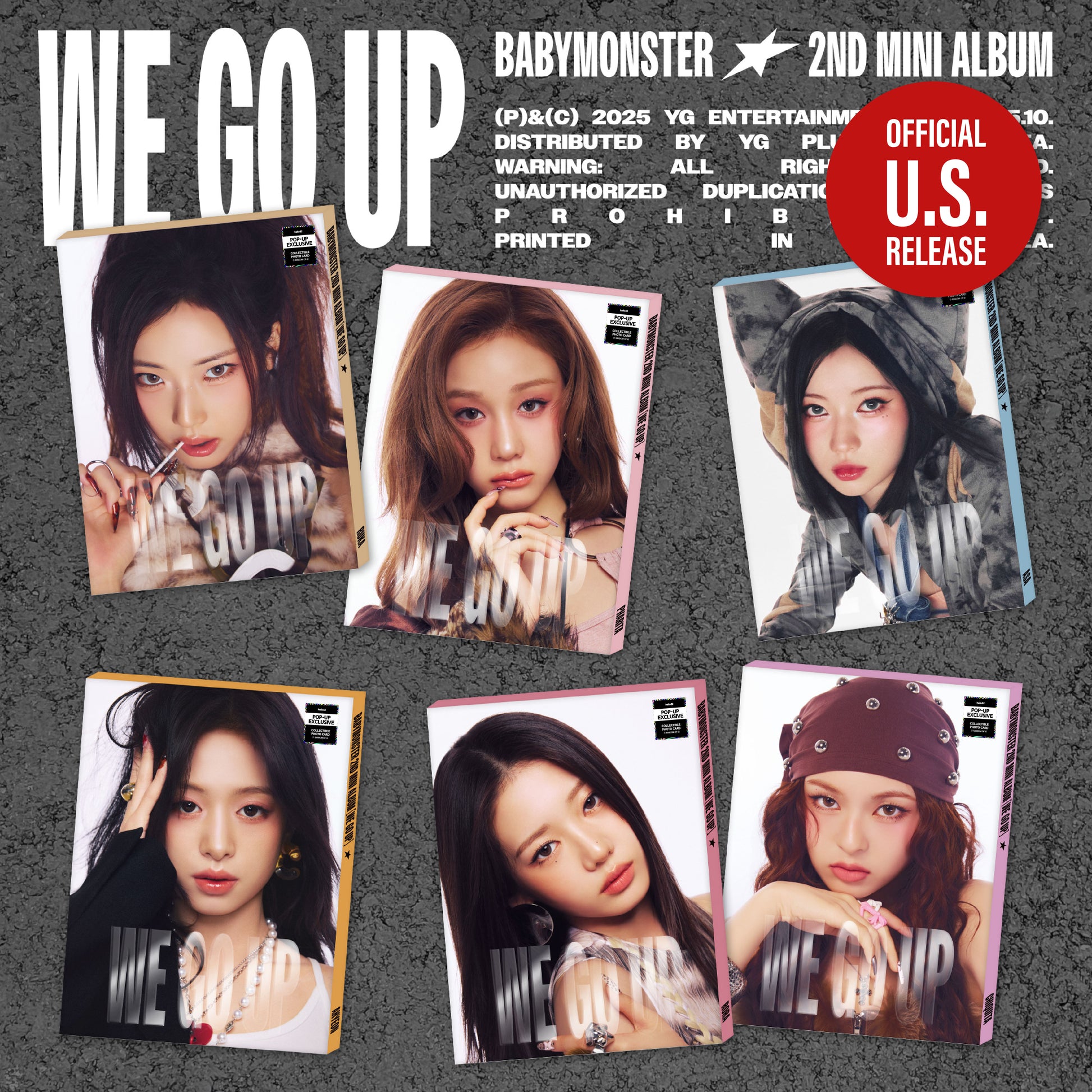 (PRE-ORDER) [HELLO82] (POP-UP EXCLUSIVE) BABYMONSTER - WE GO UP (PATTERN VER.) (6 VERSIONS) RANDOM - LightUpK